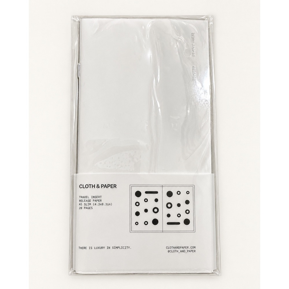 Cloth & Paper Travel Insert Release Paper A5 Slim 20 Pages Sticker Storage White